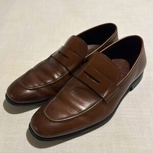 SALVATORE FERRAGAMO MENS CAMEL PENNY LOAFER SIZE 6.5 - RUNS LARGE FITS MENS 8